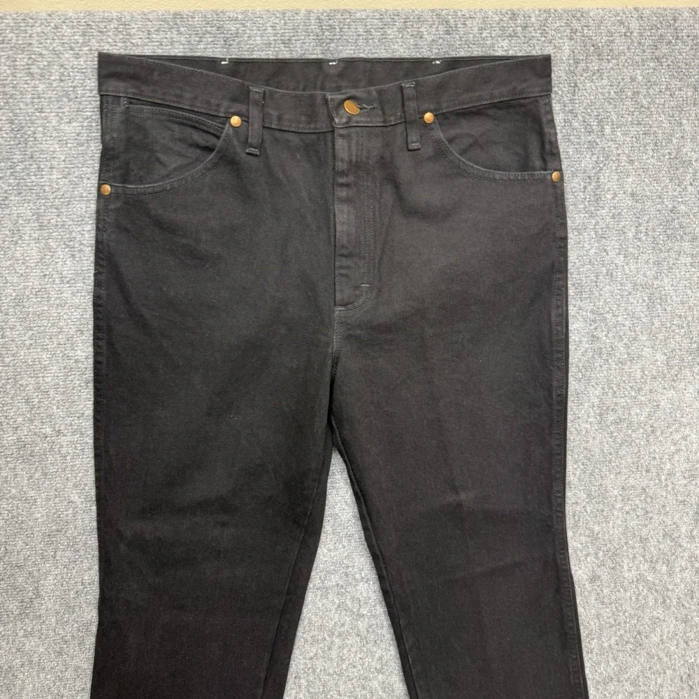 Wrangler 936Wbk Cowboy Cut black straight leg jeans men's size 34 34x32 western